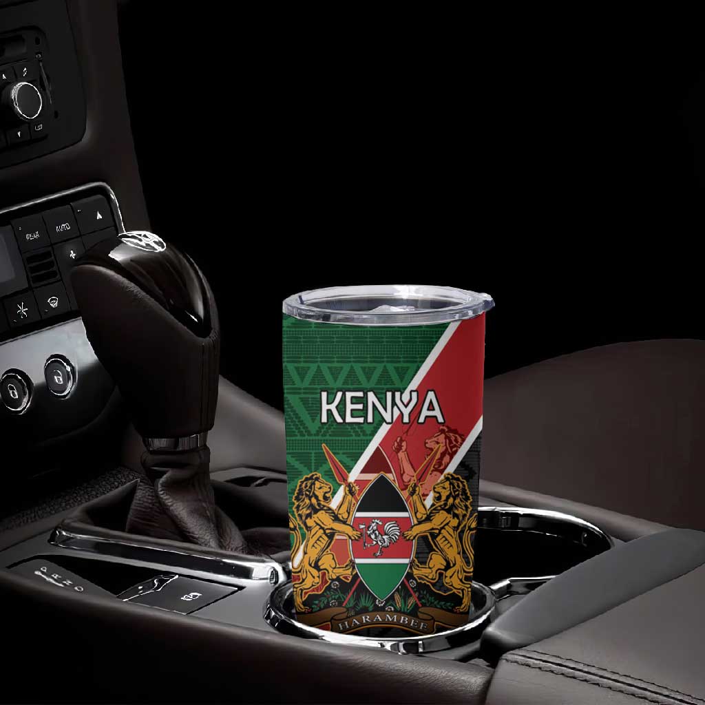 Personalised Kenya Tumbler Cup Flag Style - African Pattern LT15
