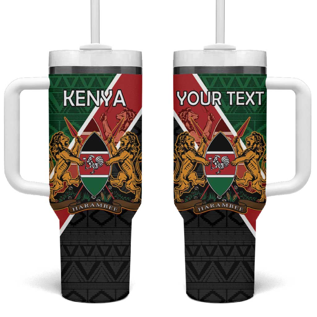 Personalised Kenya Tumbler With Handle Flag Style - African Pattern LT15