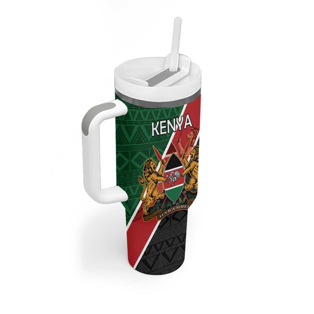 Personalised Kenya Tumbler With Handle Flag Style - African Pattern LT15