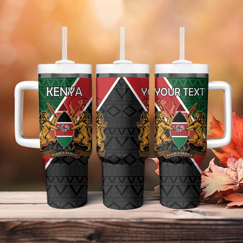 Personalised Kenya Tumbler With Handle Flag Style - African Pattern LT15