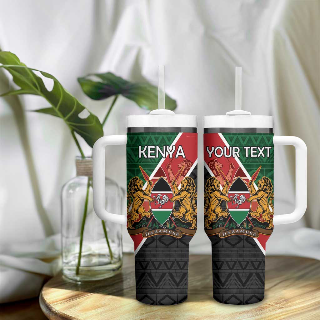 Personalised Kenya Tumbler With Handle Flag Style - African Pattern LT15