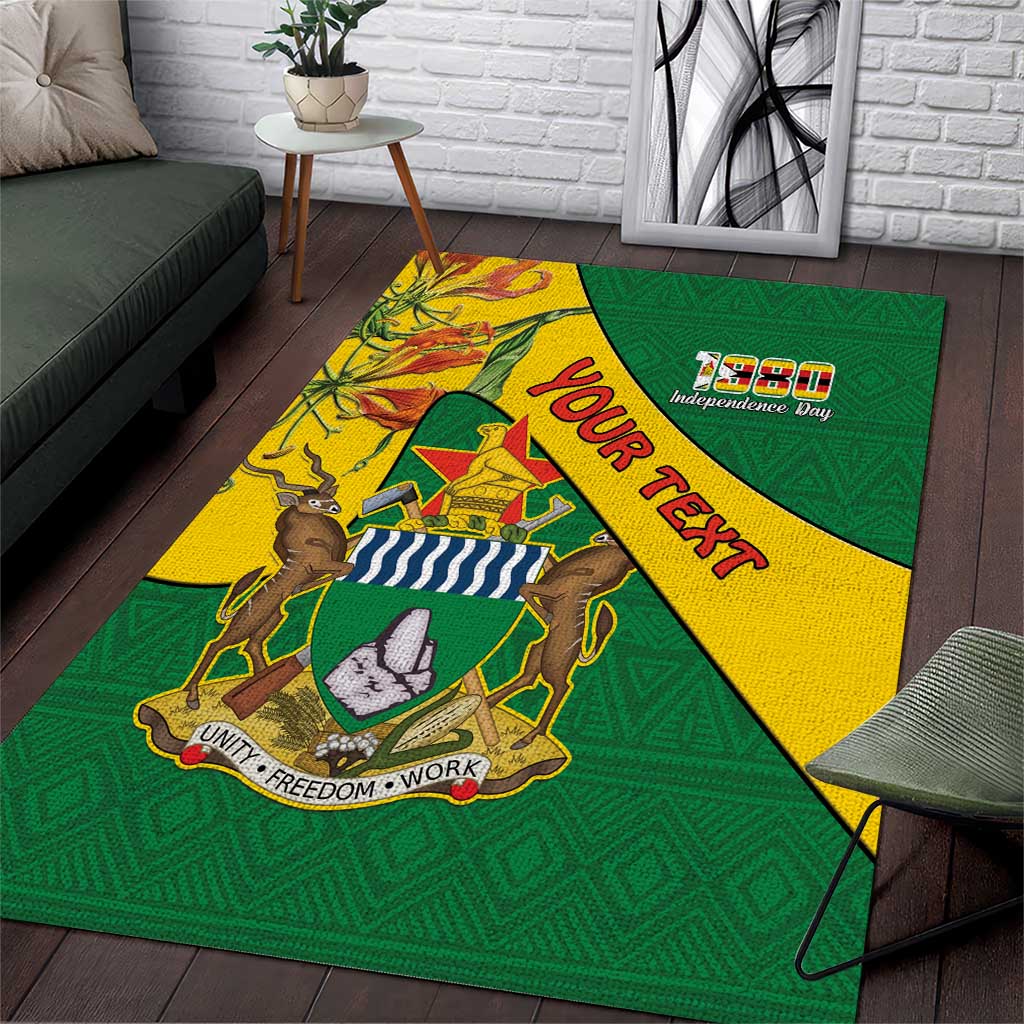 Personalised Proudly Zimbabwe Area Rug Happy Independence Day LT15