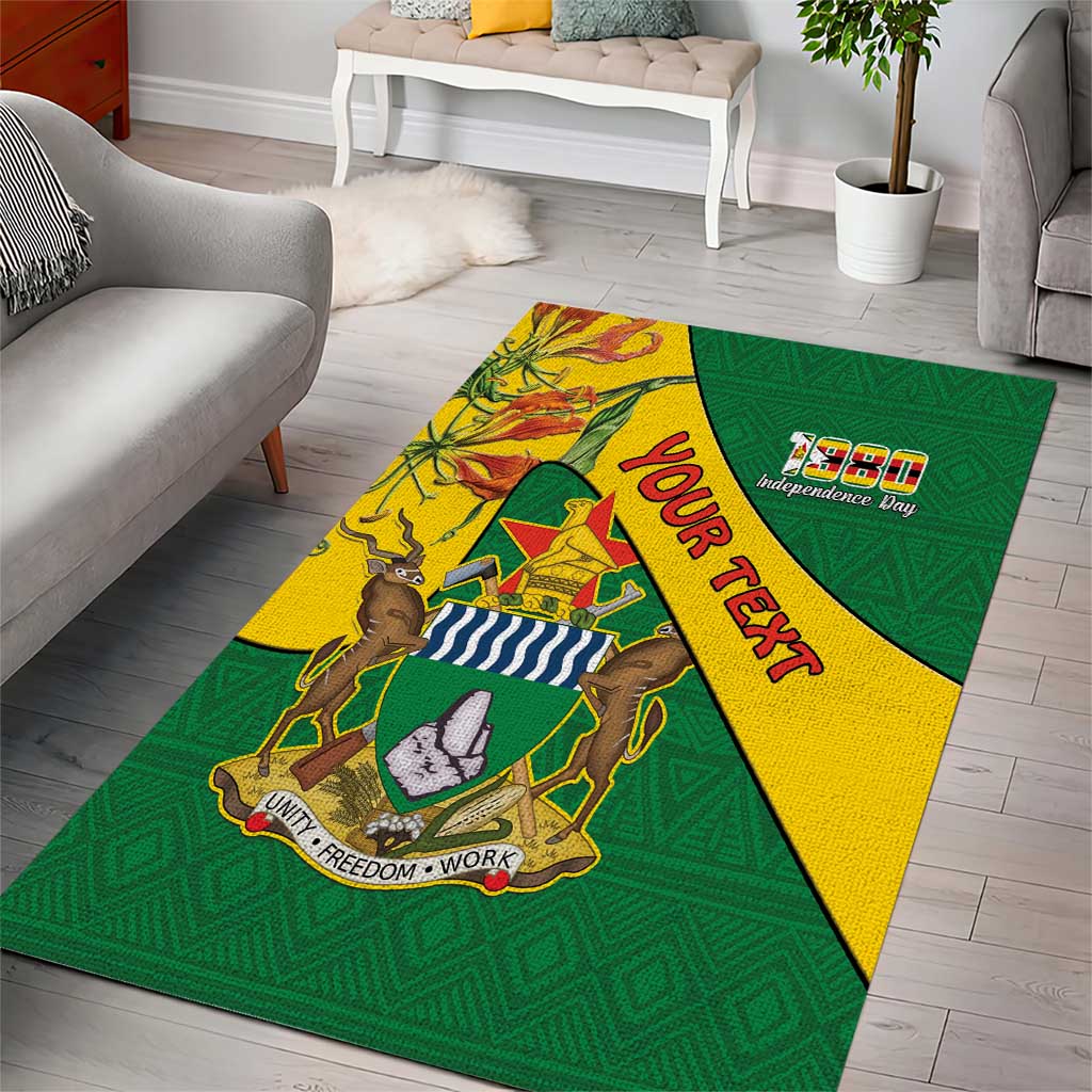 Personalised Proudly Zimbabwe Area Rug Happy Independence Day LT15