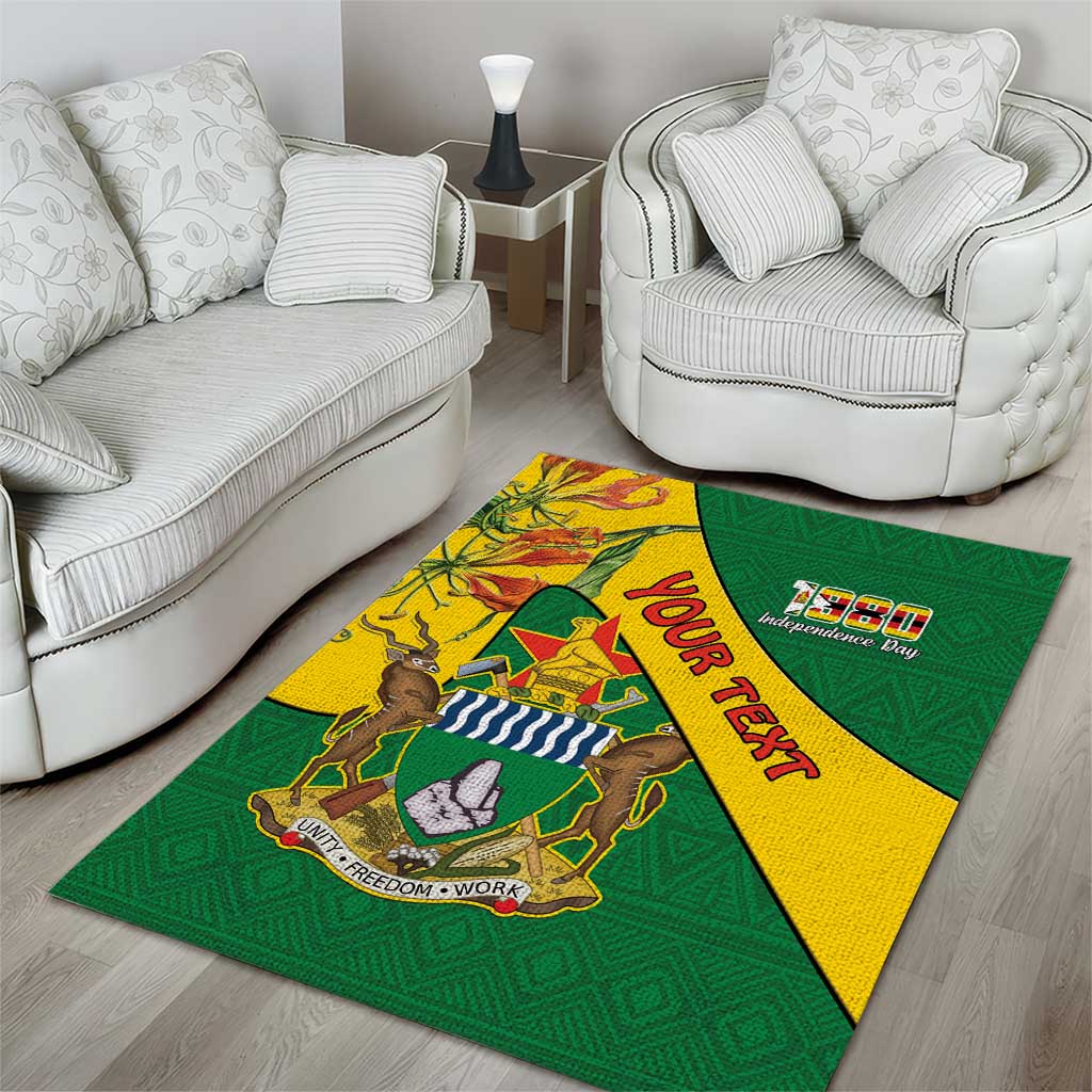 Personalised Proudly Zimbabwe Area Rug Happy Independence Day LT15