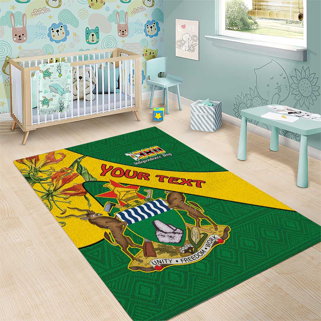 Personalised Proudly Zimbabwe Area Rug Happy Independence Day LT15