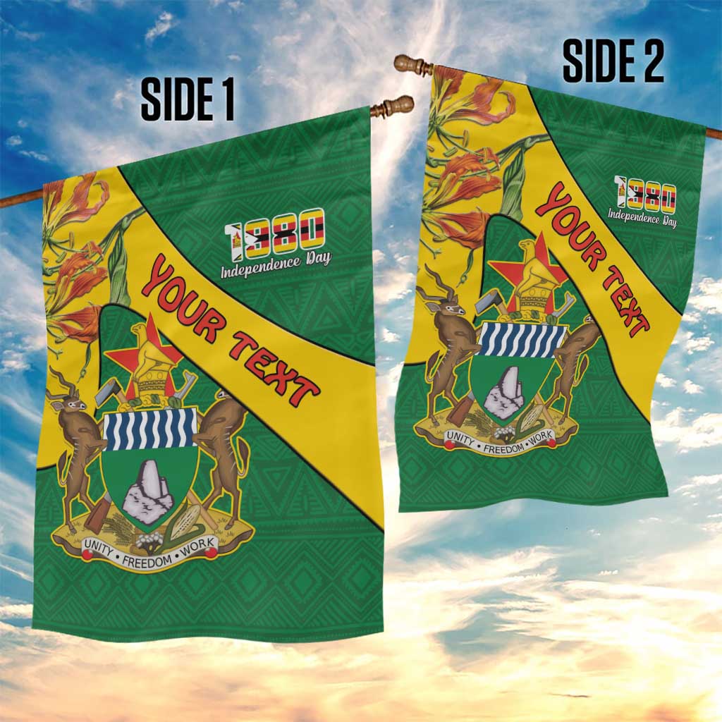Personalised Proudly Zimbabwe Garden Flag Happy Independence Day LT15