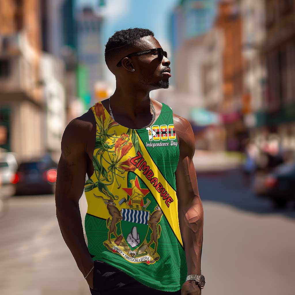 Personalised Proudly Zimbabwe Men Tank Top Happy Independence Day LT15
