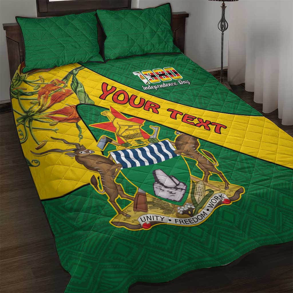 Personalised Proudly Zimbabwe Quilt Bed Set Happy Independence Day LT15