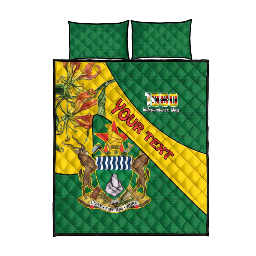 Personalised Proudly Zimbabwe Quilt Bed Set Happy Independence Day LT15