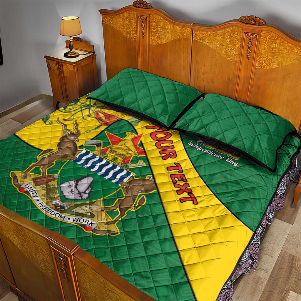 Personalised Proudly Zimbabwe Quilt Bed Set Happy Independence Day LT15