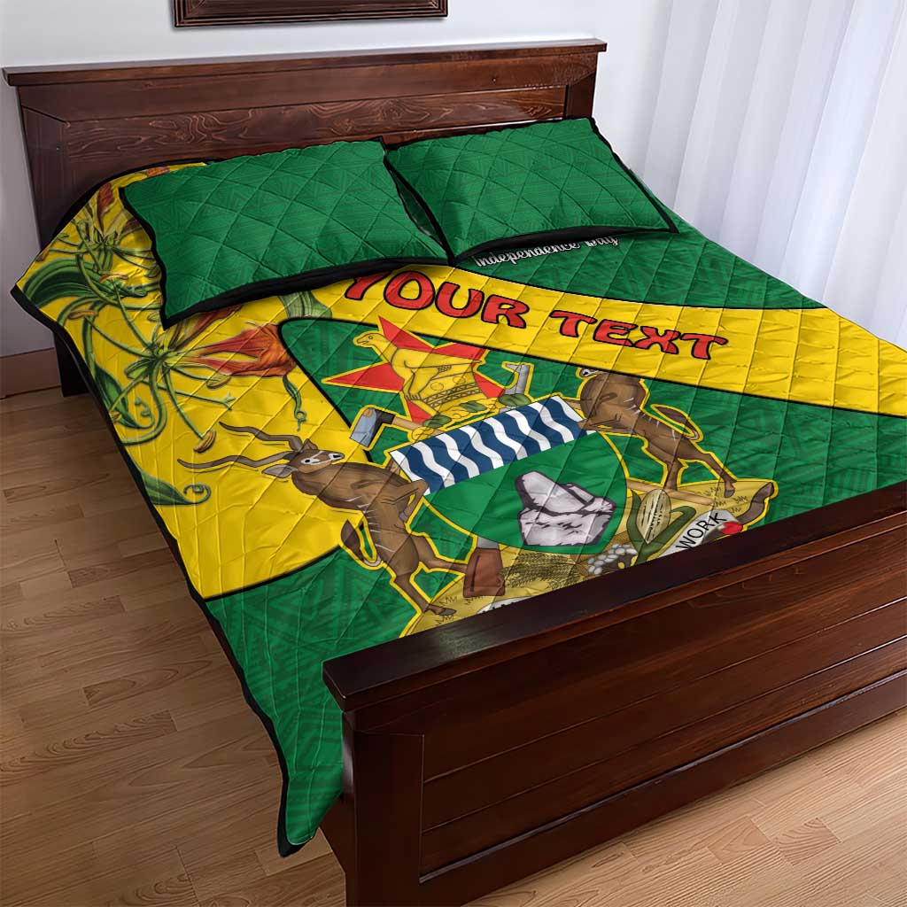 Personalised Proudly Zimbabwe Quilt Bed Set Happy Independence Day LT15