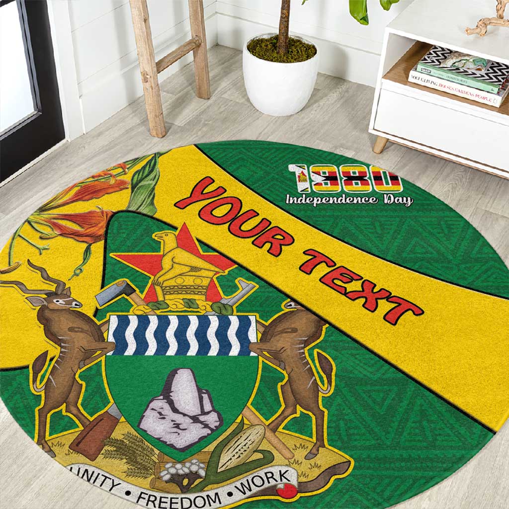 Personalised Proudly Zimbabwe Round Carpet Happy Independence Day LT15