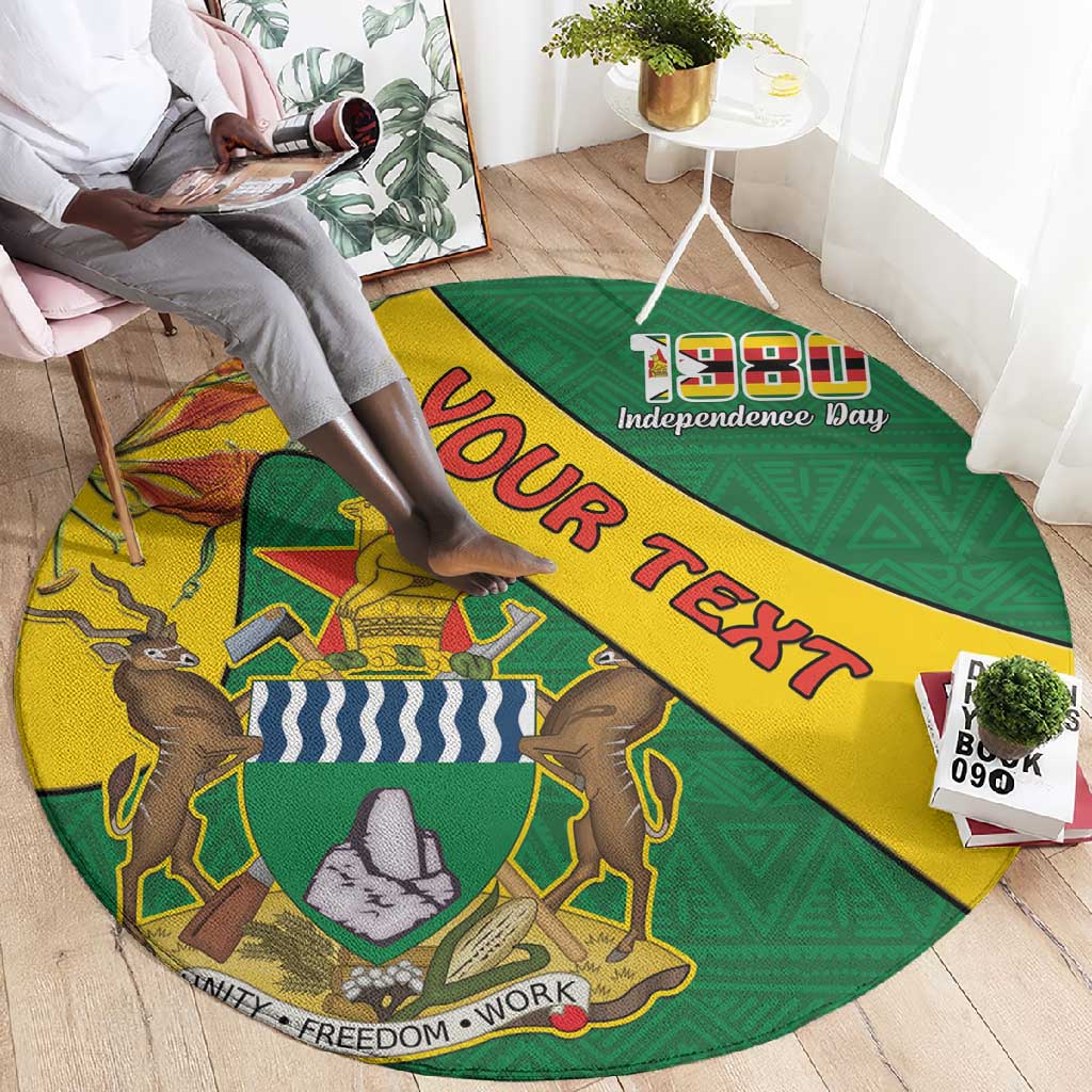 Personalised Proudly Zimbabwe Round Carpet Happy Independence Day LT15