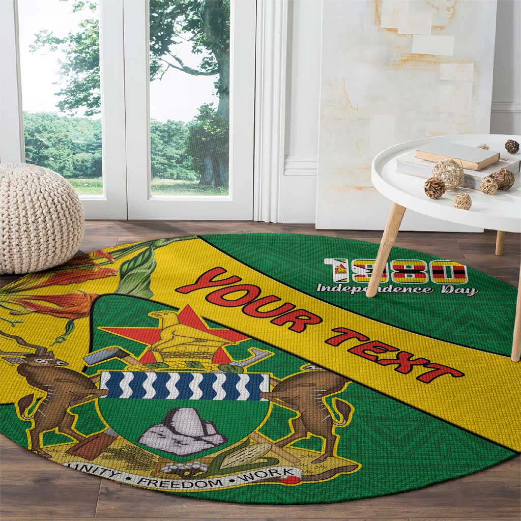 Personalised Proudly Zimbabwe Round Carpet Happy Independence Day LT15