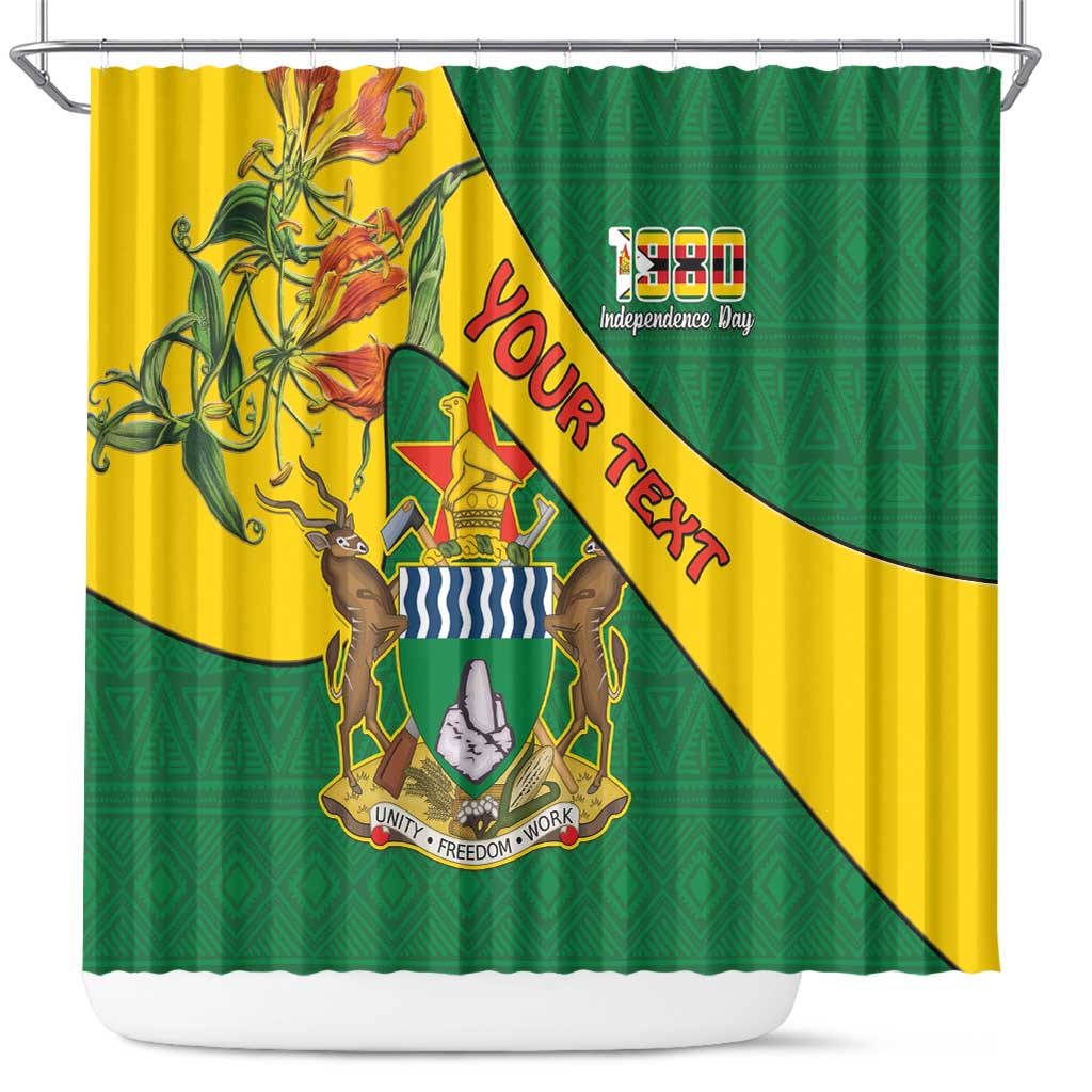 Personalised Zimbabwe Shower Curtain 1980 Independence Day LT15