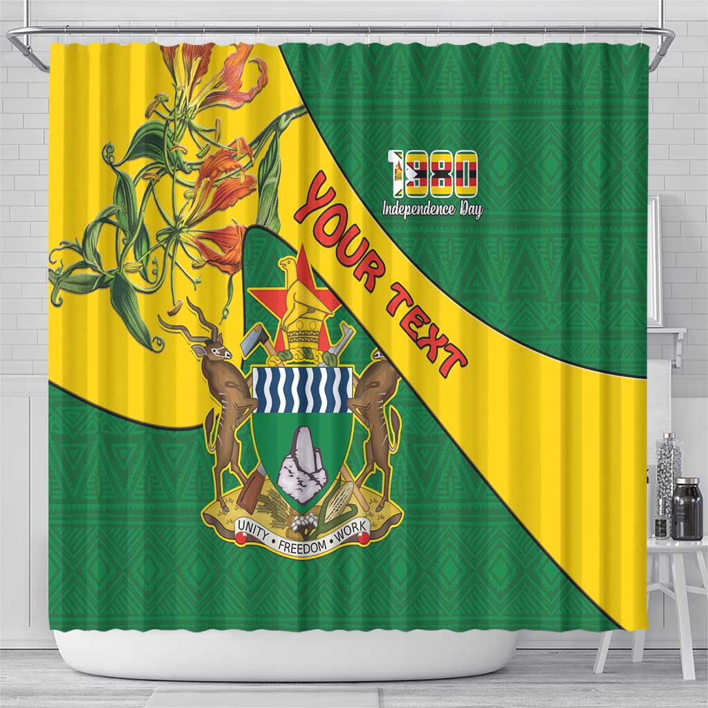 Personalised Zimbabwe Shower Curtain 1980 Independence Day LT15