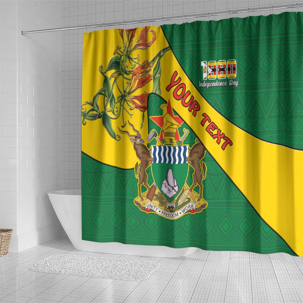 Personalised Zimbabwe Shower Curtain 1980 Independence Day LT15