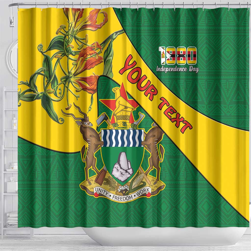 Personalised Zimbabwe Shower Curtain 1980 Independence Day LT15