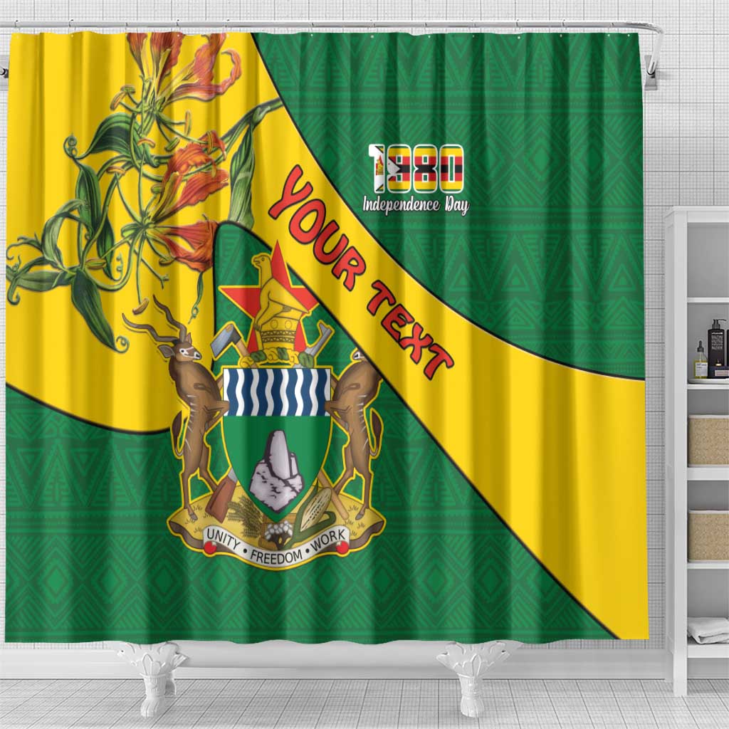 Personalised Zimbabwe Shower Curtain 1980 Independence Day LT15