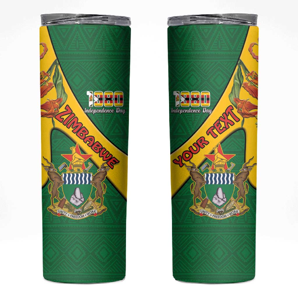 Personalised Proudly Zimbabwe Skinny Tumbler Happy Independence Day LT15