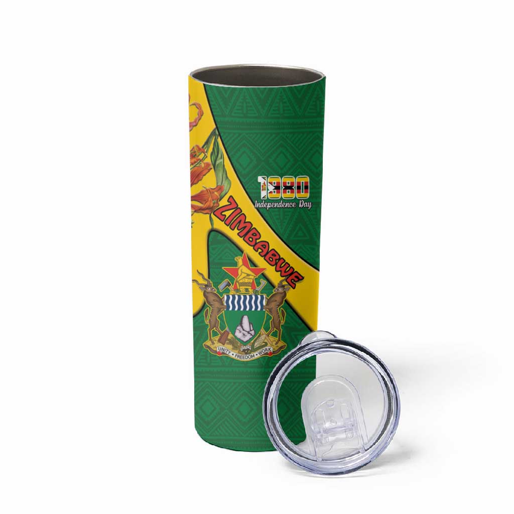 Personalised Proudly Zimbabwe Skinny Tumbler Happy Independence Day LT15