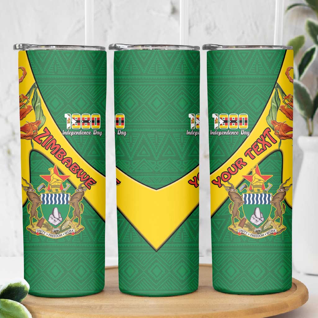 Personalised Proudly Zimbabwe Skinny Tumbler Happy Independence Day LT15