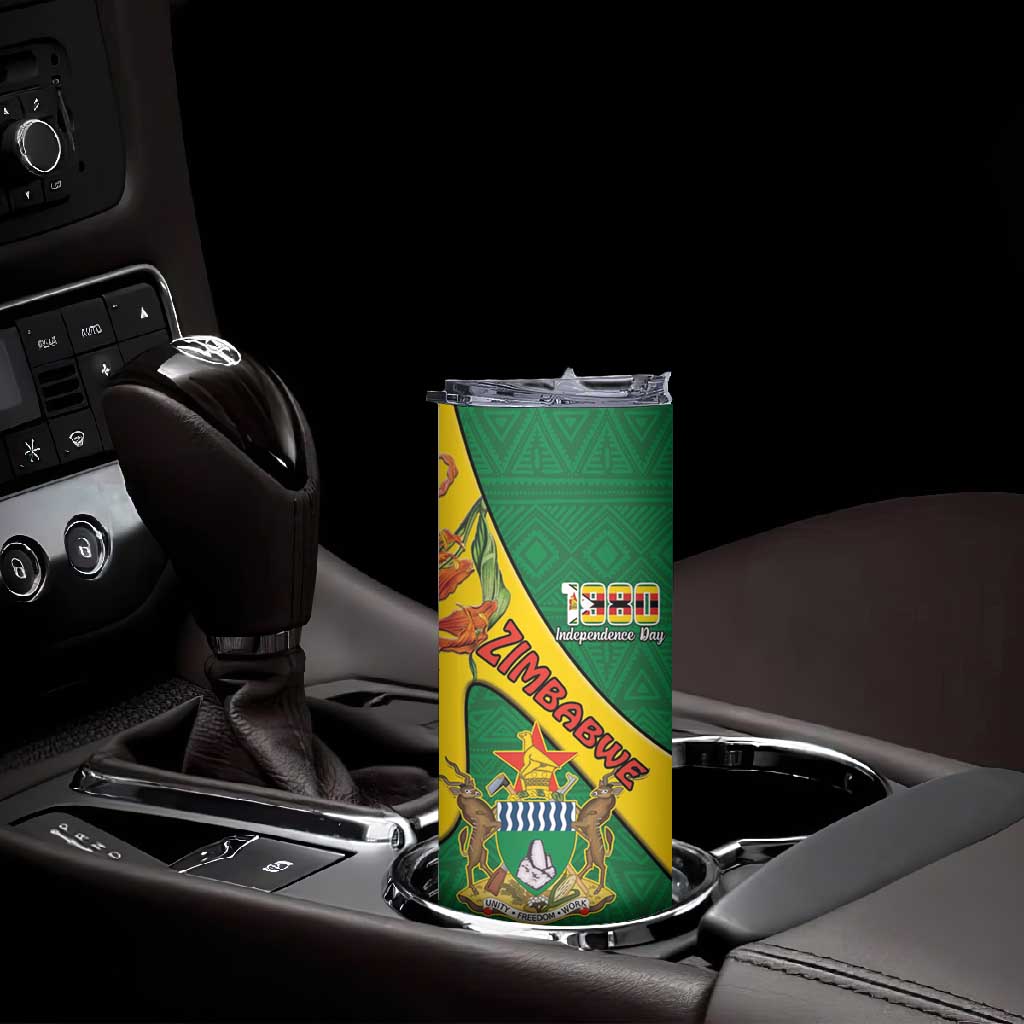 Personalised Proudly Zimbabwe Skinny Tumbler Happy Independence Day LT15