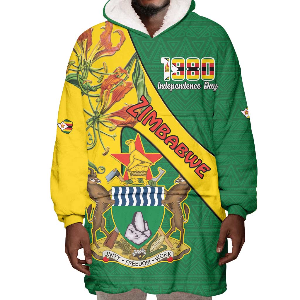 Personalised Proudly Zimbabwe Wearable Blanket Hoodie Happy Independence Day LT15