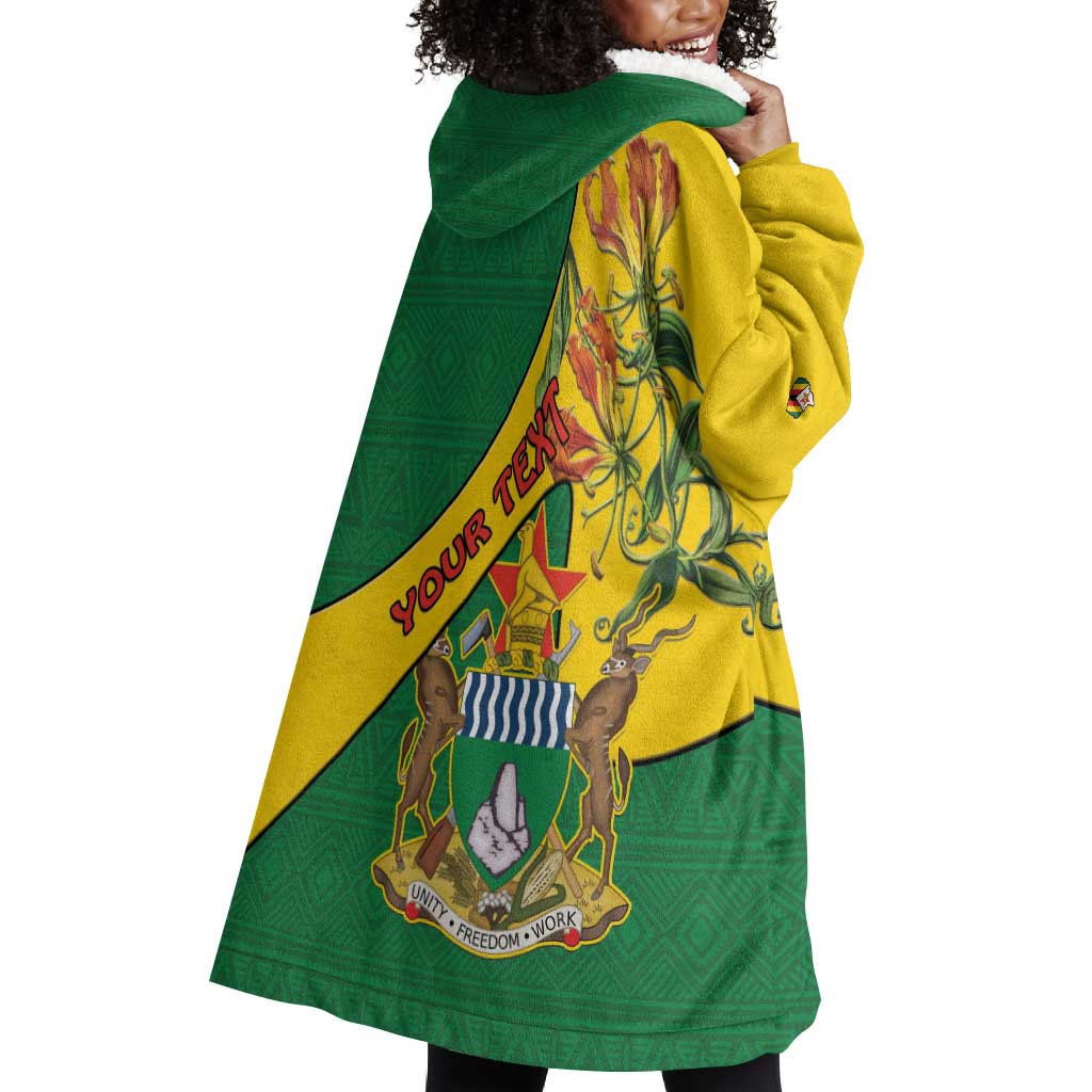 Personalised Proudly Zimbabwe Wearable Blanket Hoodie Happy Independence Day LT15