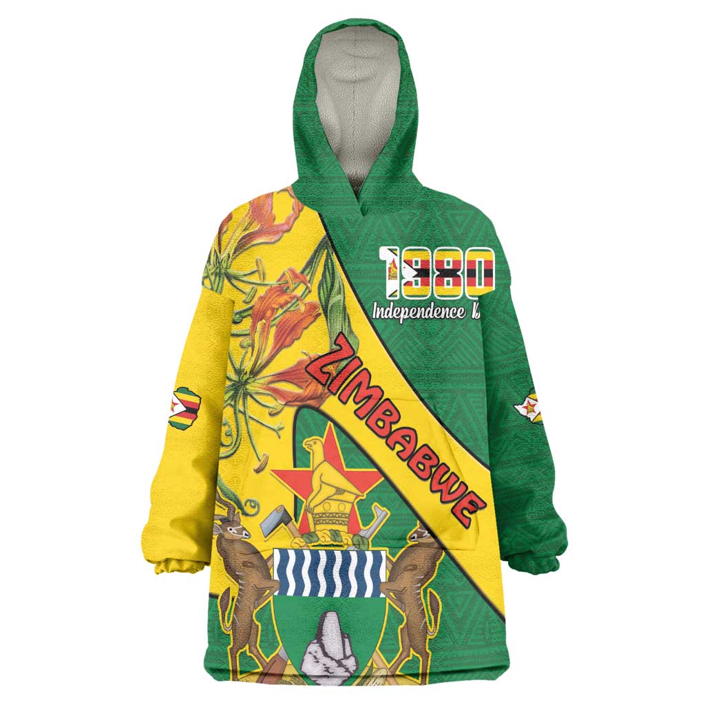 Personalised Proudly Zimbabwe Wearable Blanket Hoodie Happy Independence Day LT15