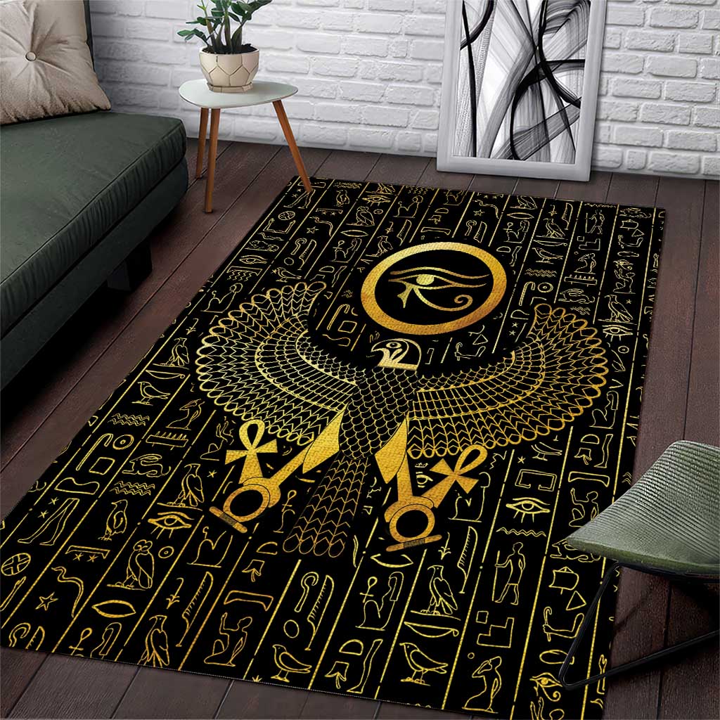 Ancient Egyptian Area Rug Horus Falcon God LT15