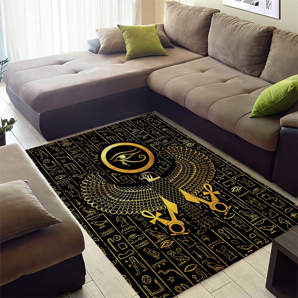 Ancient Egyptian Area Rug Horus Falcon God LT15