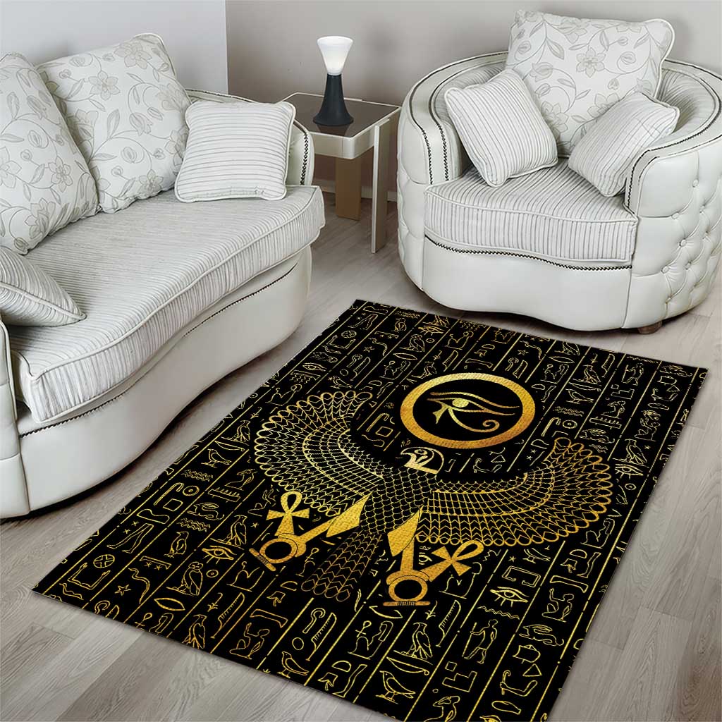 Ancient Egyptian Area Rug Horus Falcon God LT15