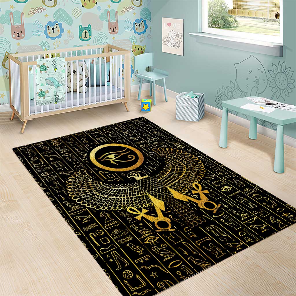 Ancient Egyptian Area Rug Horus Falcon God LT15