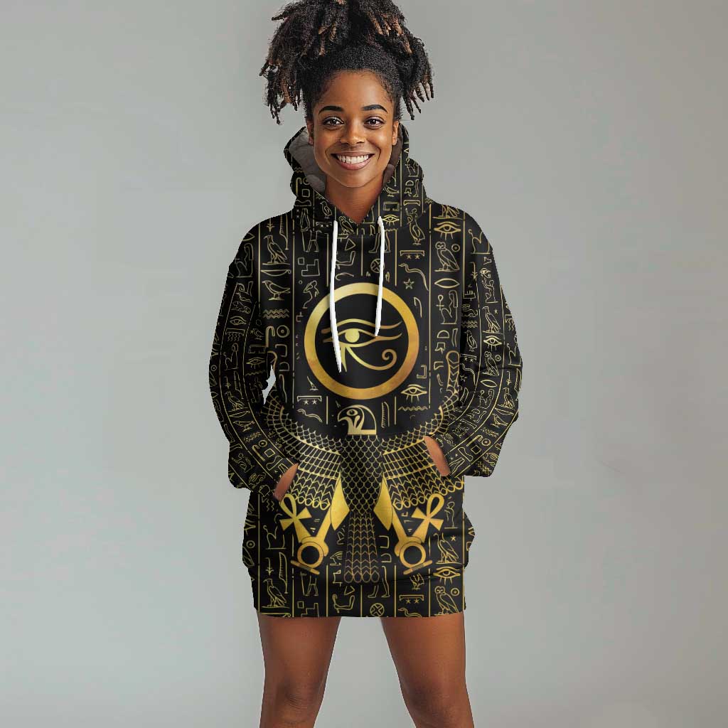 Ancient Egyptian Hoodie Dress Horus Falcon God LT15