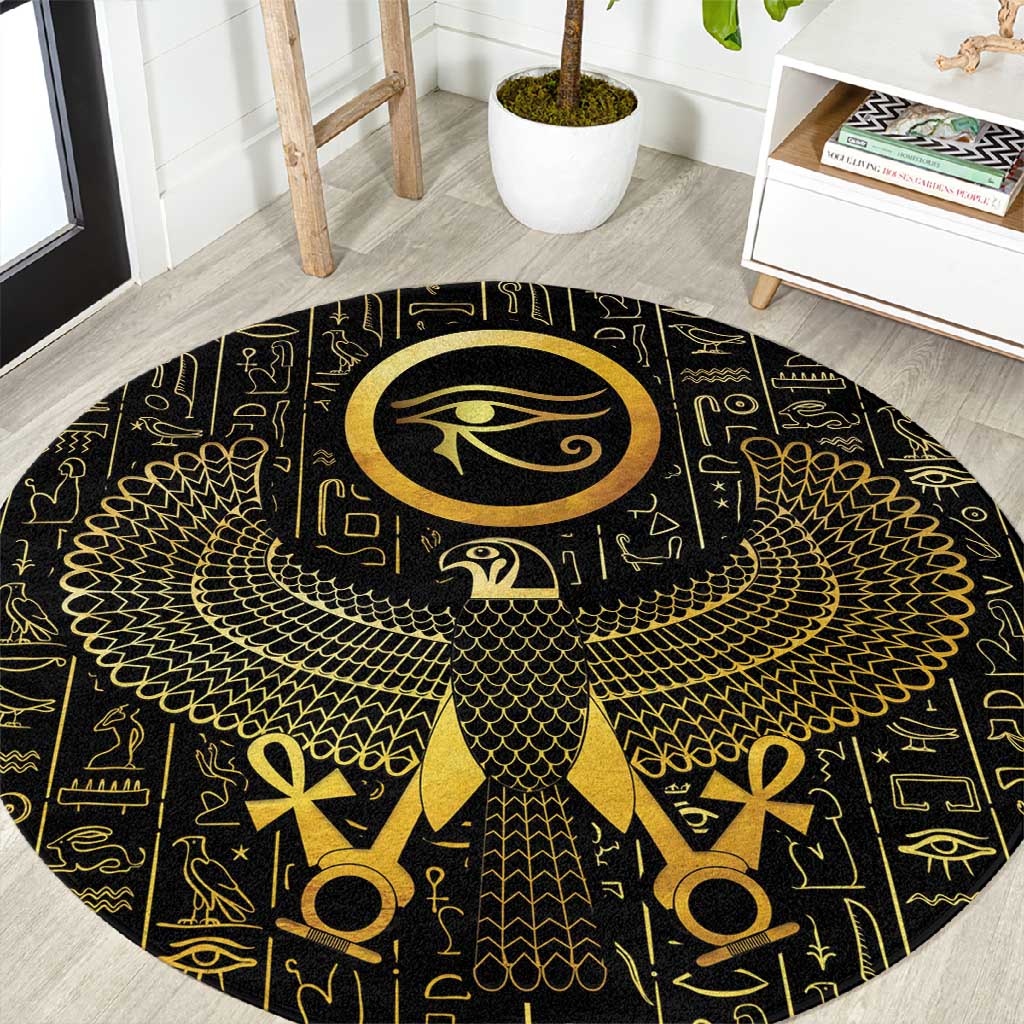 Ancient Egyptian Round Carpet Horus Falcon God LT15