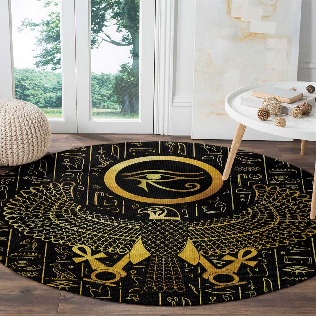 Ancient Egyptian Round Carpet Horus Falcon God LT15