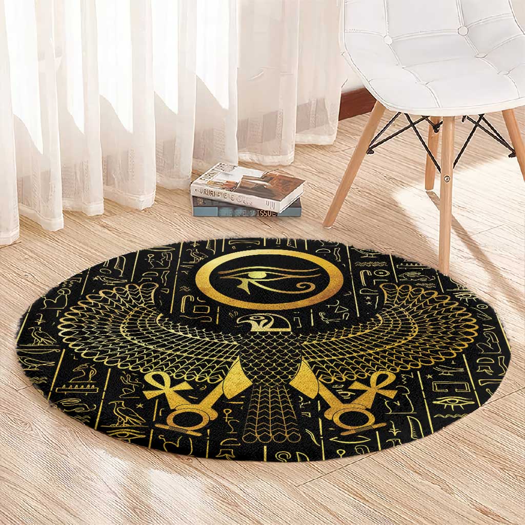 Ancient Egyptian Round Carpet Horus Falcon God LT15