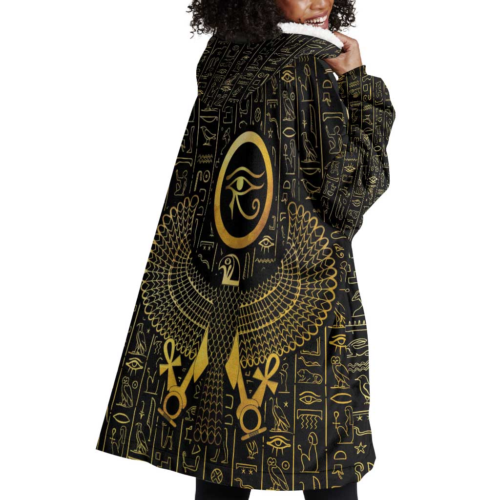 Ancient Egyptian Wearable Blanket Hoodie Horus Falcon God LT15
