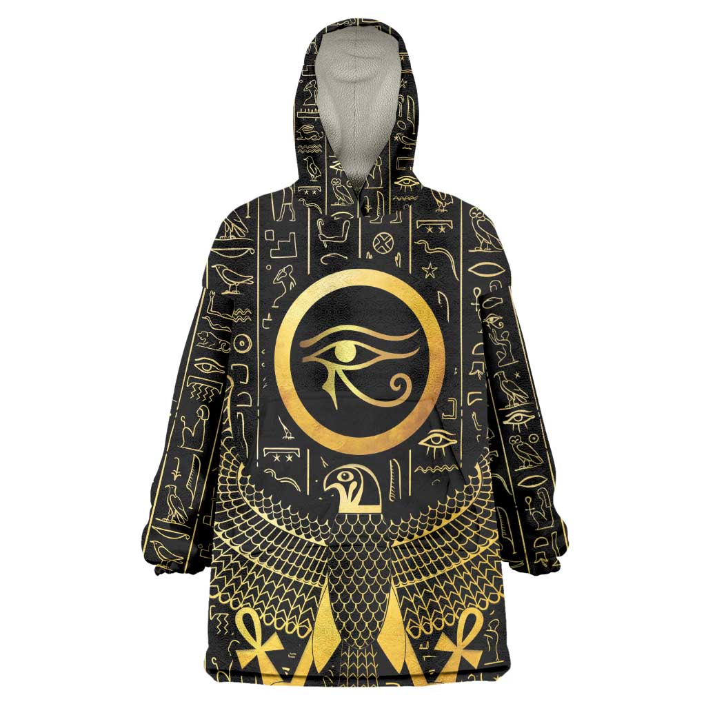 Ancient Egyptian Wearable Blanket Hoodie Horus Falcon God LT15