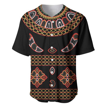 Cameroon Traditional Toghu Pattern Baseball Jersey LT15