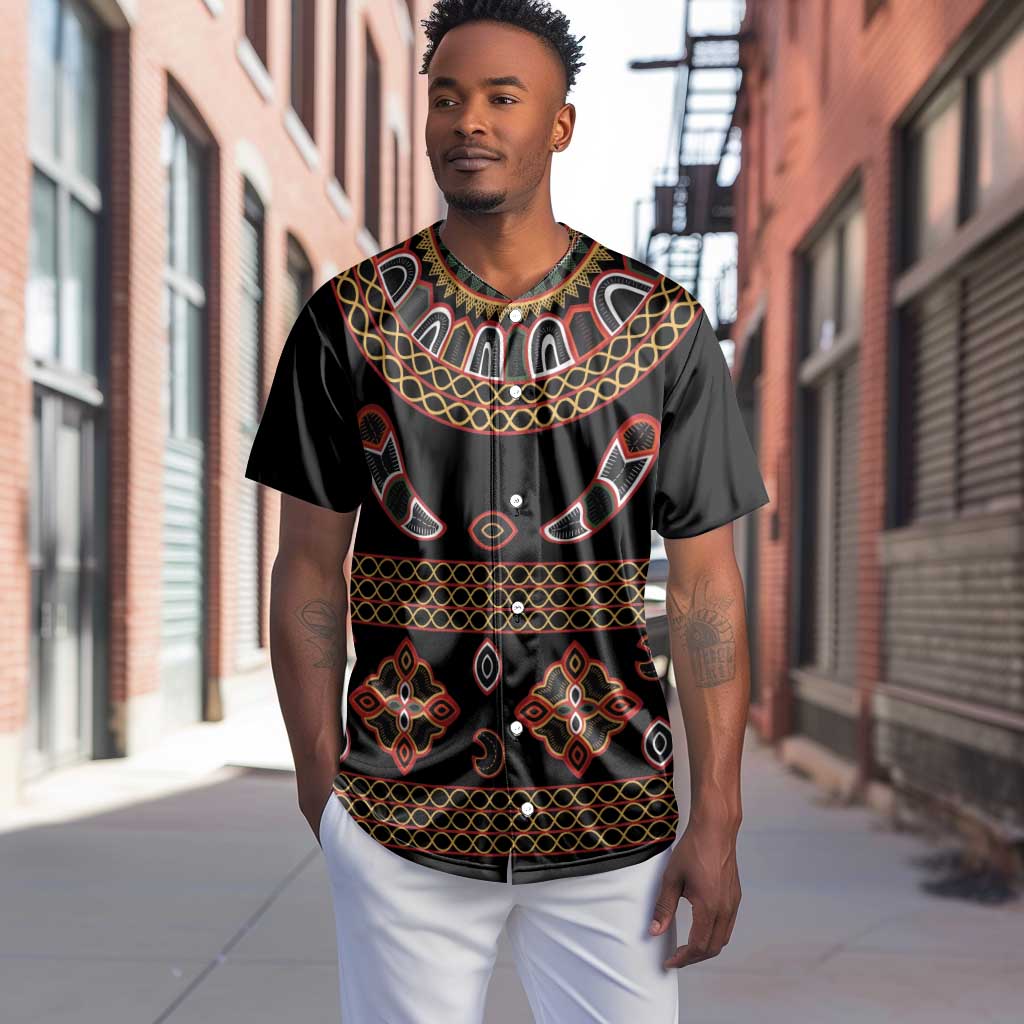 Cameroon Traditional Toghu Pattern Baseball Jersey LT15