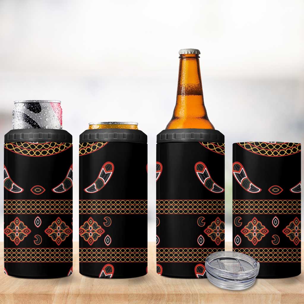 Cameroon Traditional Toghu Pattern 4 in 1 Can Cooler Tumbler LT15