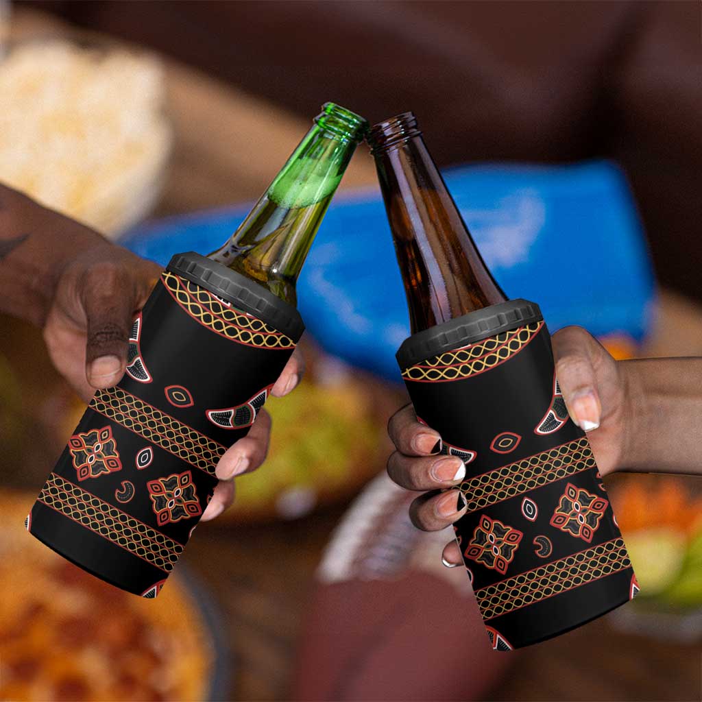 Cameroon Traditional Toghu Pattern 4 in 1 Can Cooler Tumbler LT15
