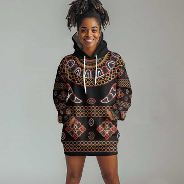 Cameroon Traditional Toghu Pattern Hoodie Dress LT15