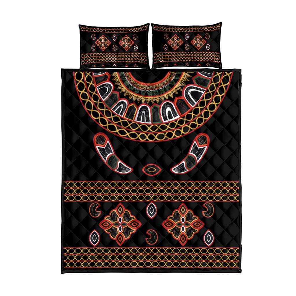 Cameroon Traditional Toghu Pattern Quilt Bed Set LT15