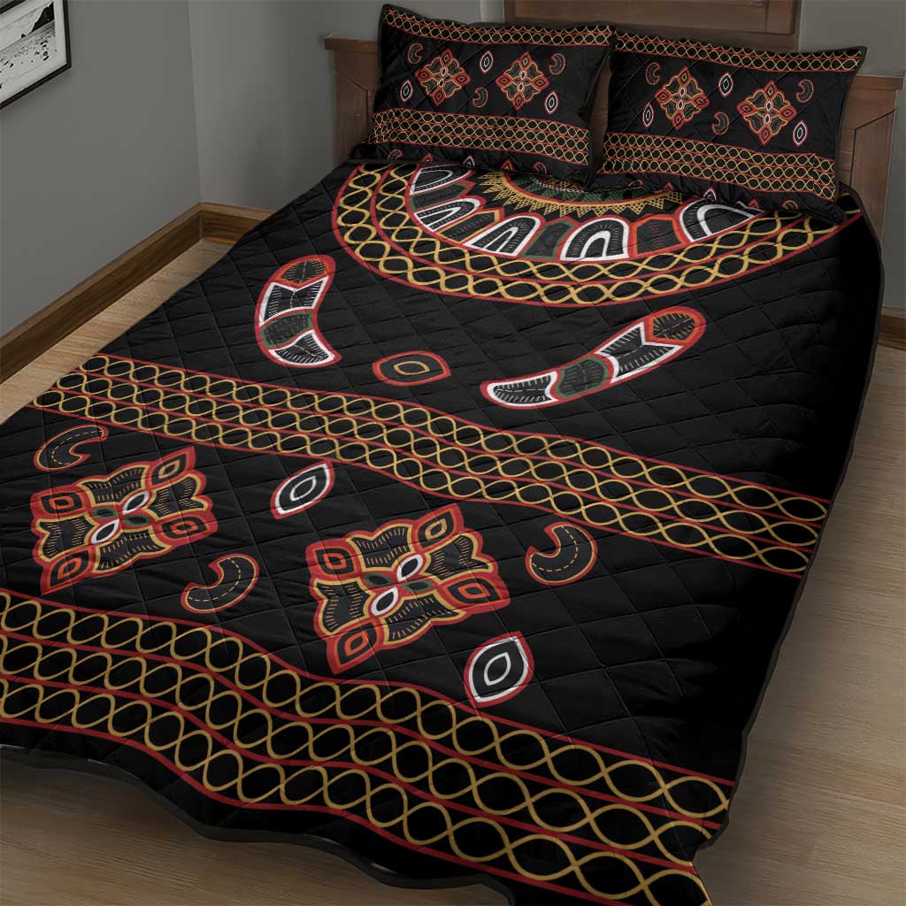 Cameroon Traditional Toghu Pattern Quilt Bed Set LT15