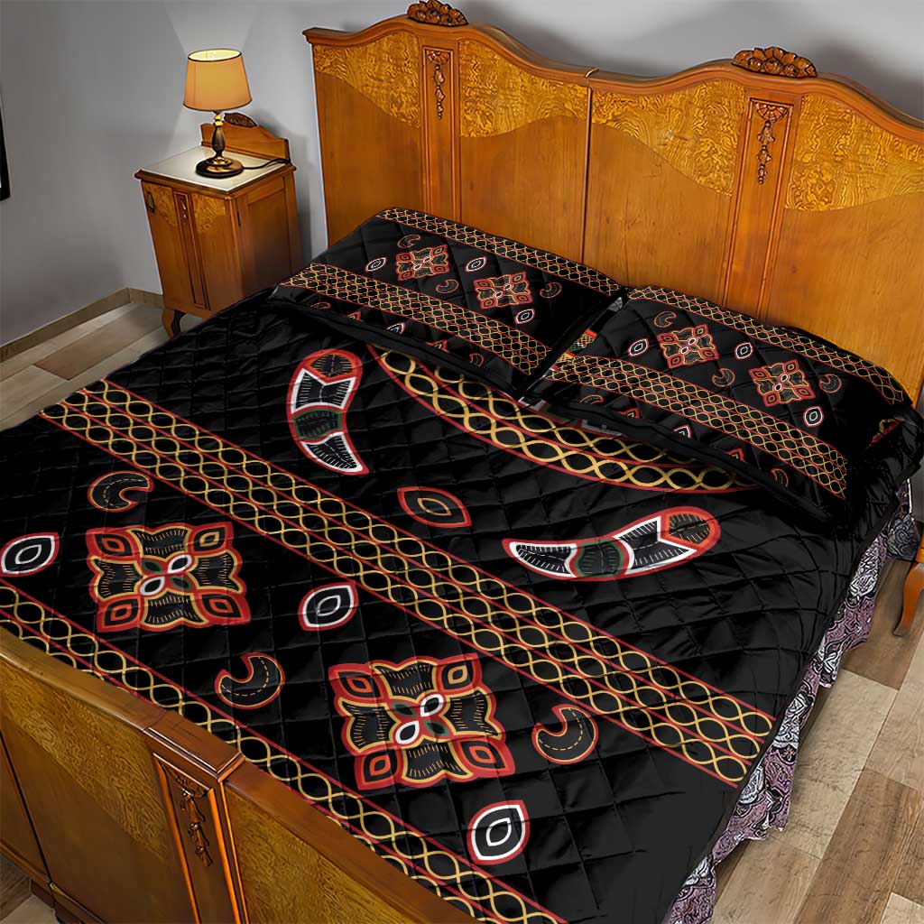 Cameroon Traditional Toghu Pattern Quilt Bed Set LT15