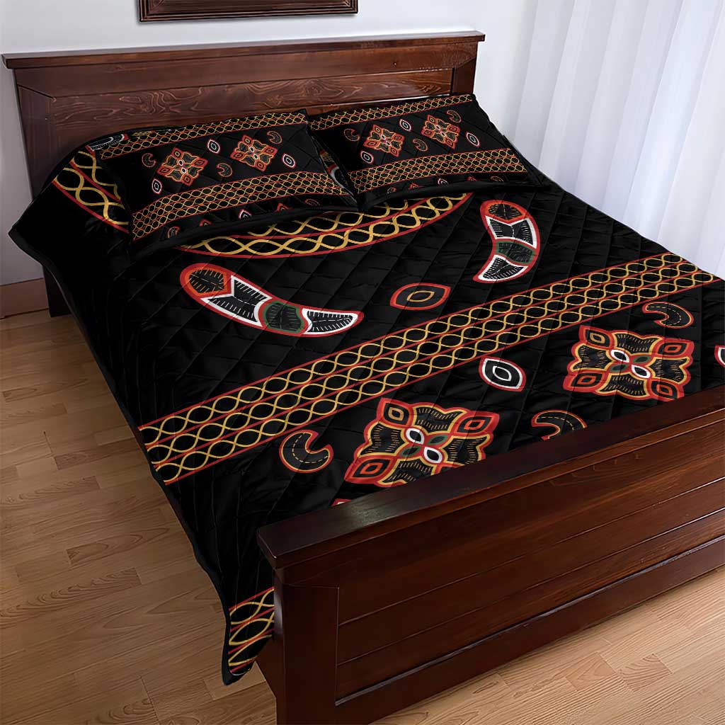 Cameroon Traditional Toghu Pattern Quilt Bed Set LT15