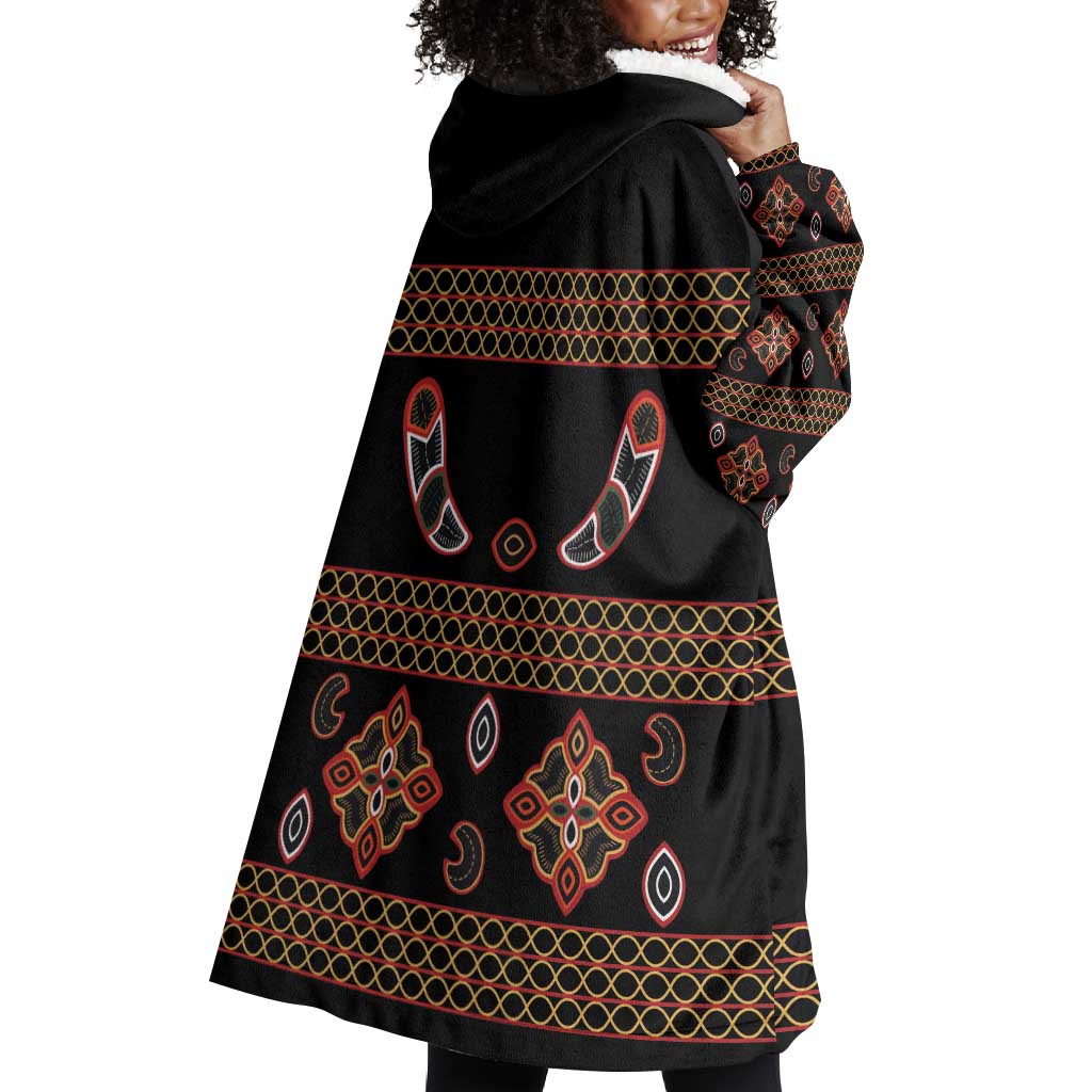 Cameroon Traditional Toghu Pattern Wearable Blanket Hoodie LT15